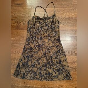 Cupshe Black and Tan Butterfly Backless Mini Dress